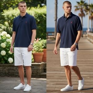 Ralph Lauren Navy Polo with Red Pony Embroidery